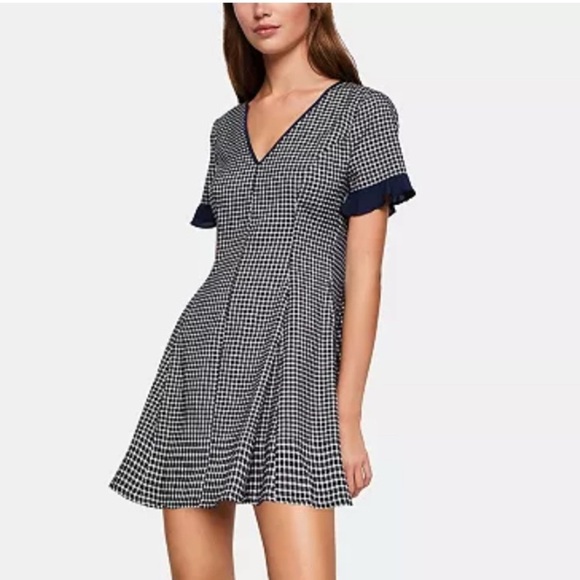 BCBGeneration Herringbone-Print Fit & Flare Dress 6 - Picture 1 of 6
